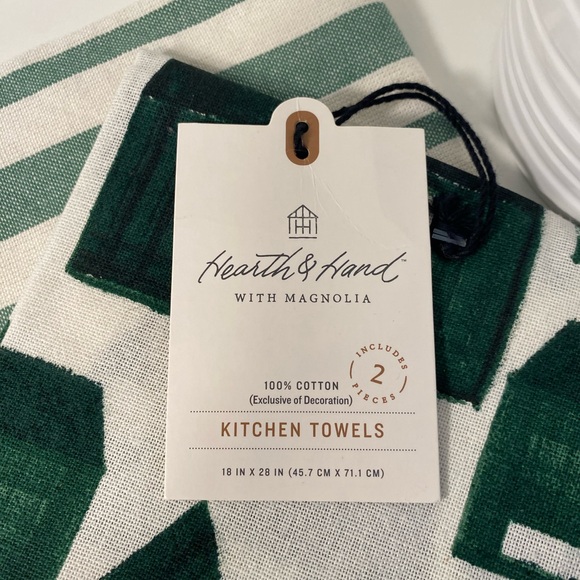 NWT Hearth & Hand With Magnolia Christmas Hand Towels Set of 2 - Picture 2 of 5